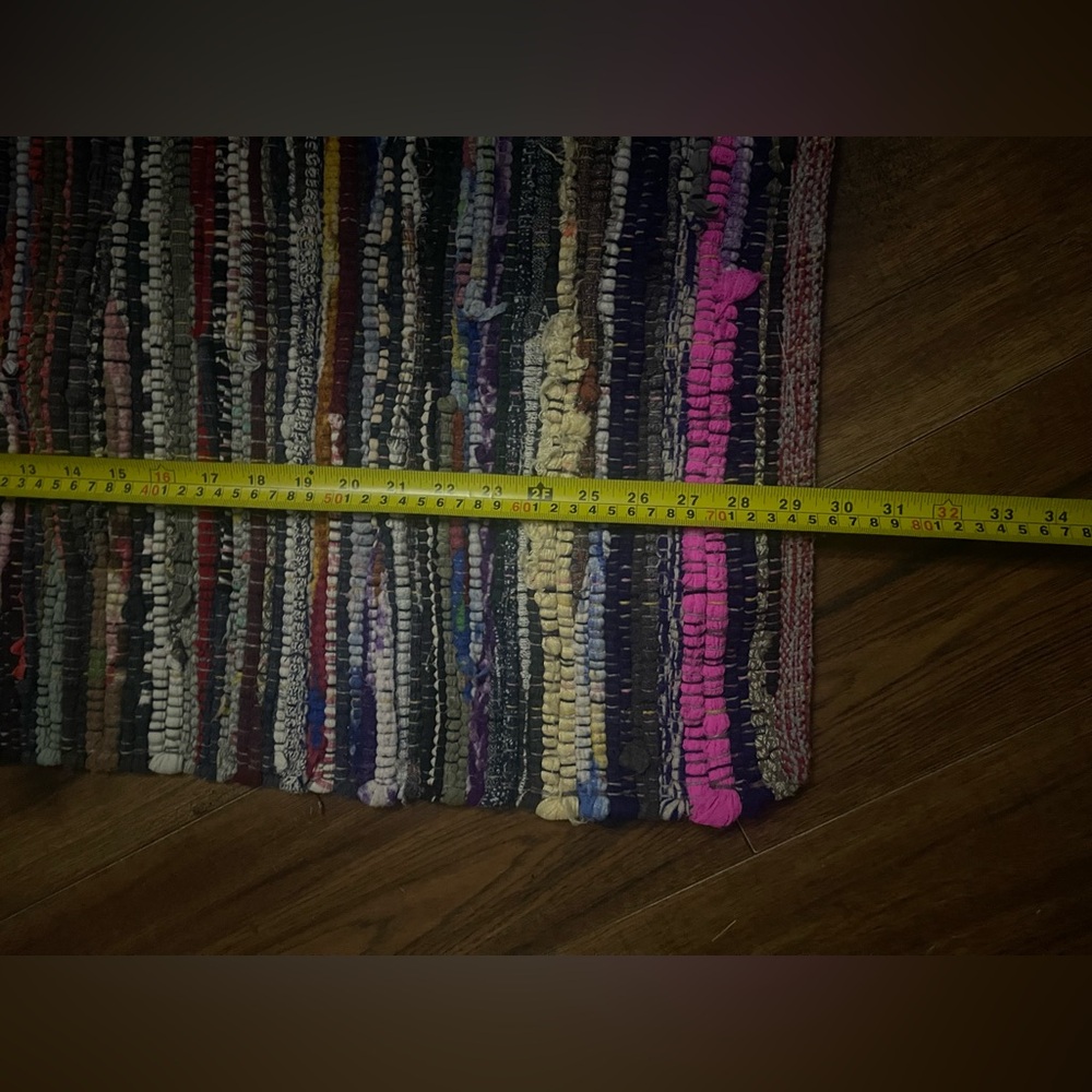 Multicolor Woven Striped Rug - Picture 2 of 3